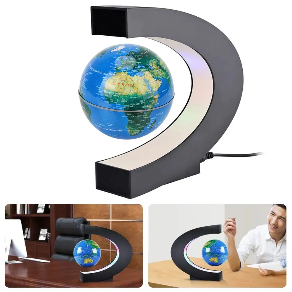 Dekorativa föremål Figurer Flytande magnetisk levitation Globe Novelty Ball Light Electronic Antigravity Lamp Led World Map Birthday Presents Toy for Kids 230928