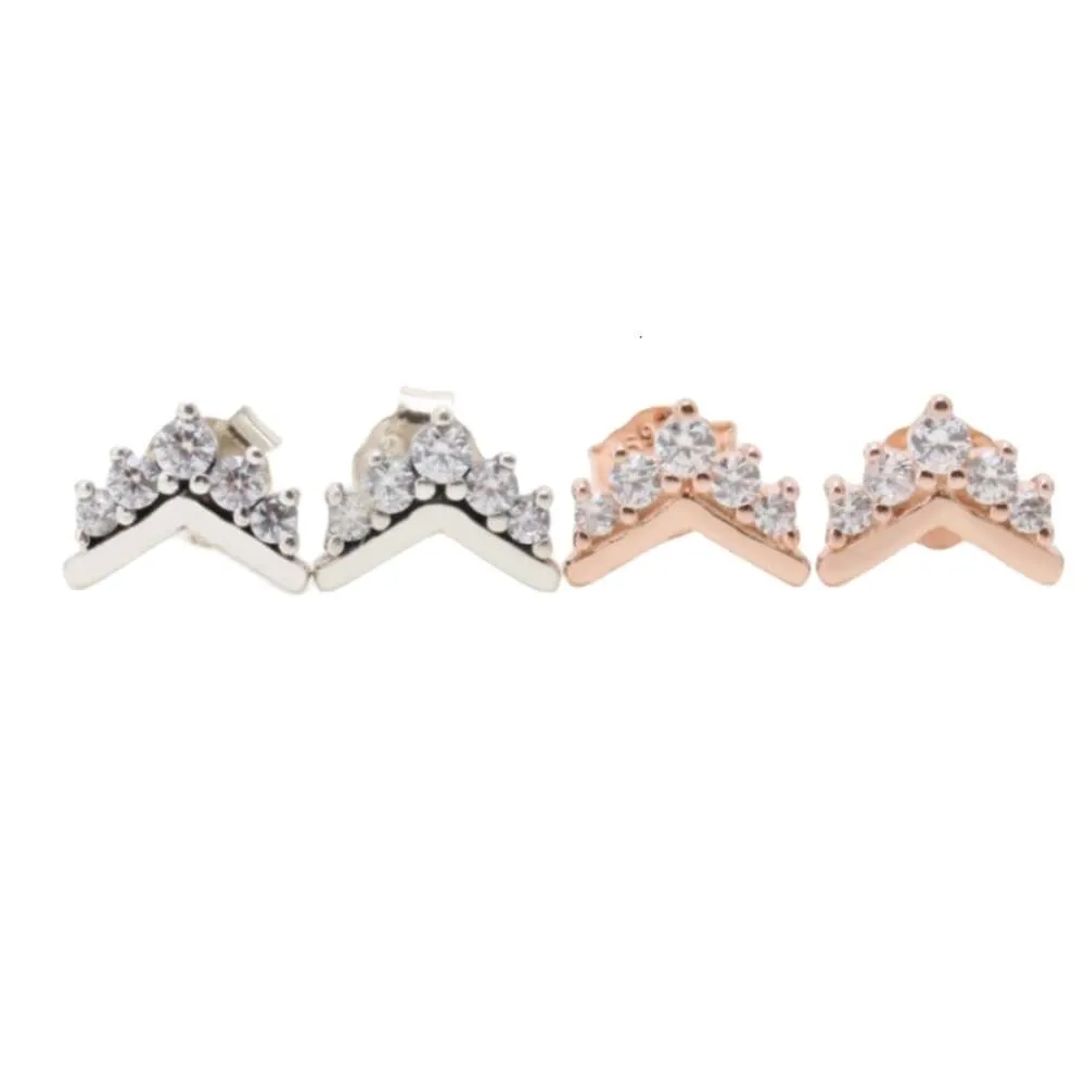 Earrings Panda Designer Luxury Fashion Women New White Copper Wishing Bone Earrings Fashion Temperament Rose Gold Crown Earrings