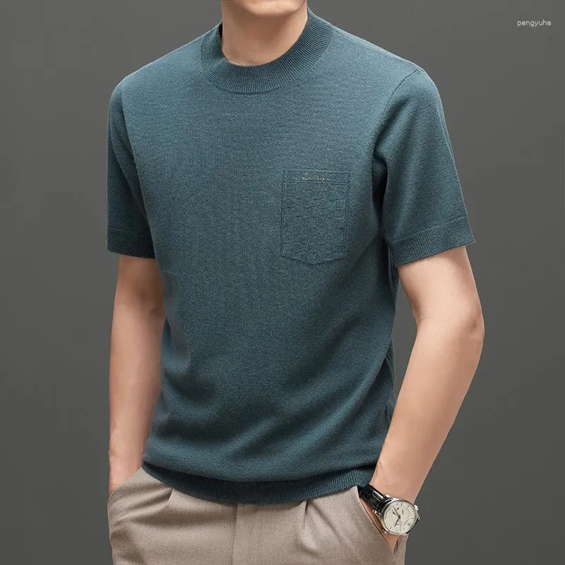 Men's Sweaters Men Wool T-shirt 2023 Autumn Short Sleeve Man Warm Soft Cashmere Pullovers