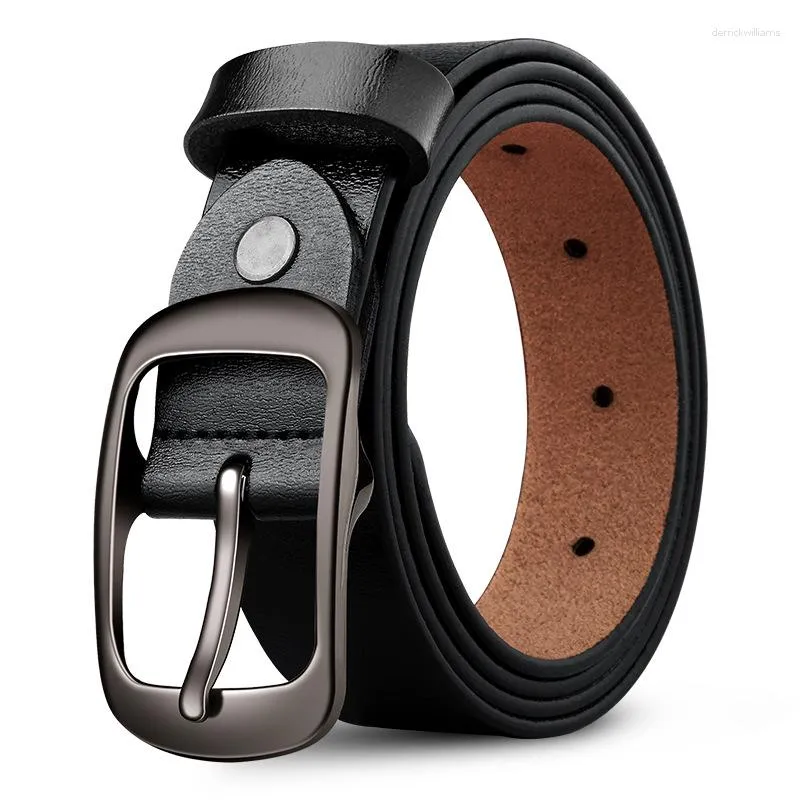 Belts Belt Male Youth All-Match Trouser Student Genuine Leather Simple Young Men Pin Buckle Black