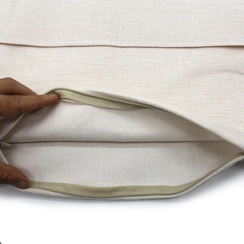 Sublimation Blank Pillow Case Solid Color 40*40cm Book Pocket Pillow Cover DIY Handmade Polyester Linen Cushion Cover Sofa Pillow Case