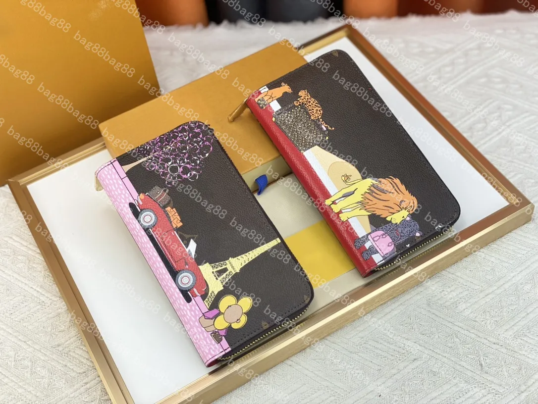 Дизайнерский кошелек Vivienne Holidays Zippy женский кошелек на одно отделение с застежкой-молнией и кожаной подкладкой, размеры 19,5 x 10,5 x 2,5 см.