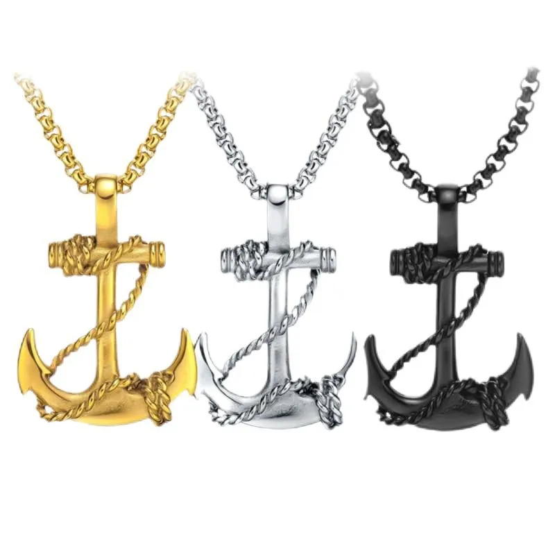 Nautical Anchor Necklace Vintage Navy Mooring Cross Pendant Necklaces Fashion Jewelry