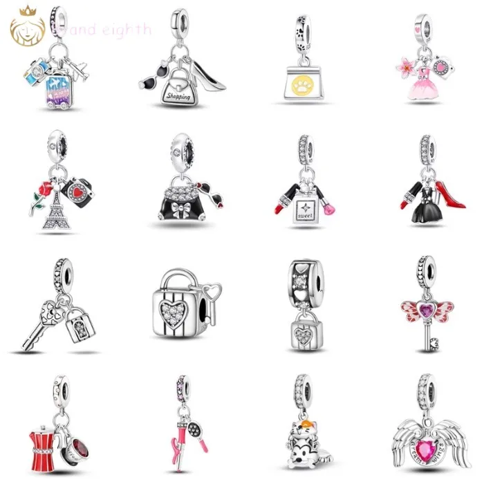 Für Frauen Charms Sterling Silber Perlen Handkette Halskette Anhänger Schmuck