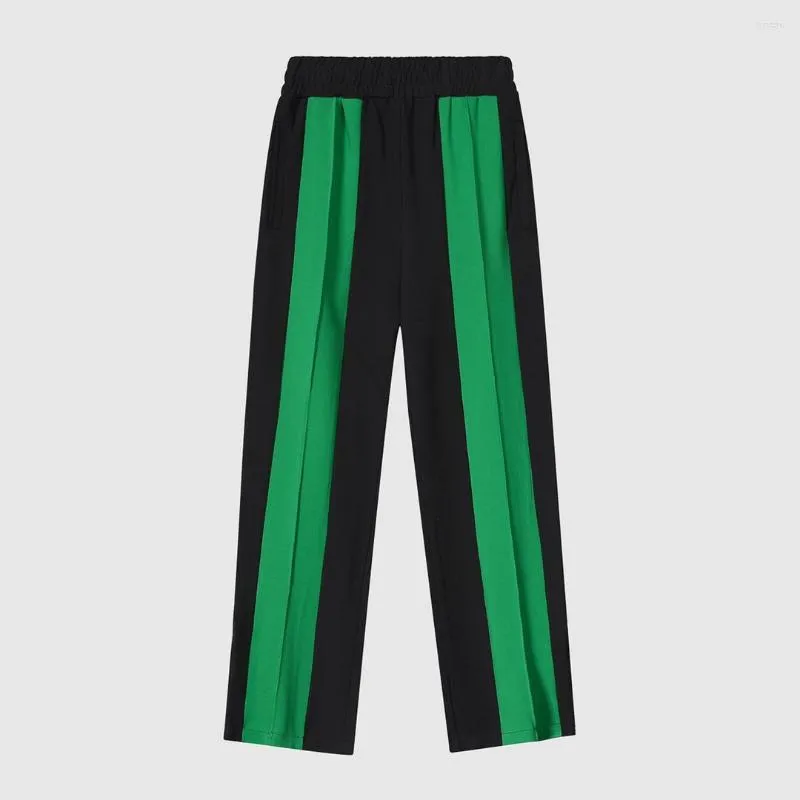 Erkekler Pantolon Orijinal Tasarım Yüksek kaliteli ekleme yeşil rahat gevşek saf pamuk unisex düz bacak moda pantolon