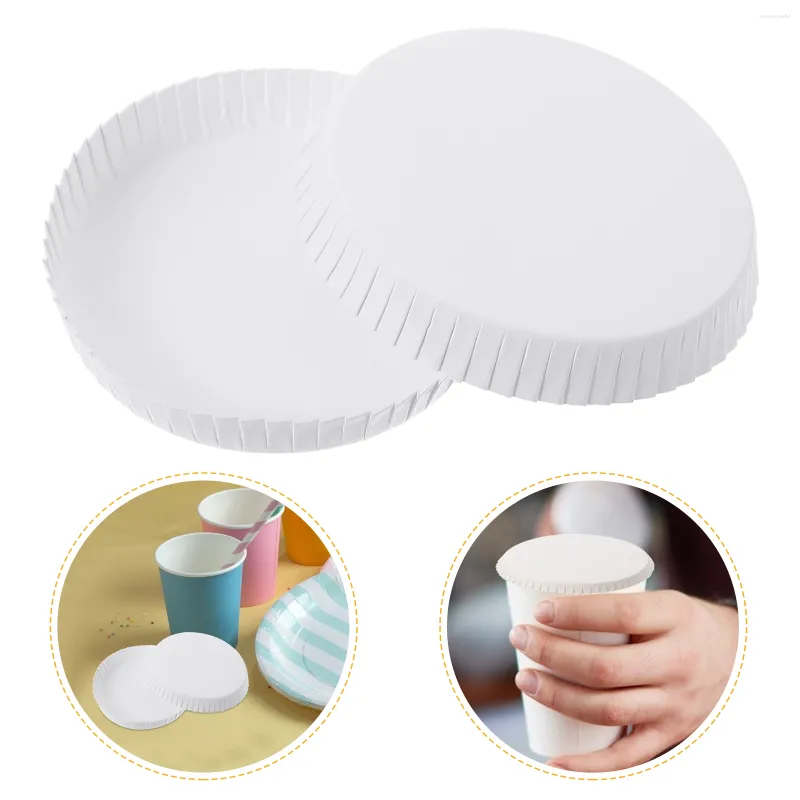 Disposable Cups Straws 100 Pcs Paper Cup Lid Covers Drinks El Drinking Jar Lids Home Household Tea Sleeve Dust-proof Coffee Mug Caps Travel