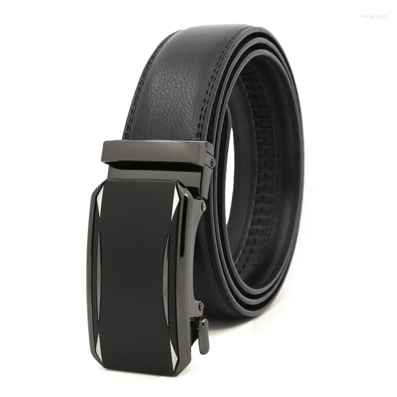 Belts LannyQveen Fashion Men's Automatic Buckle Brand Customized Genuine Leather For Man Wholesale Selling