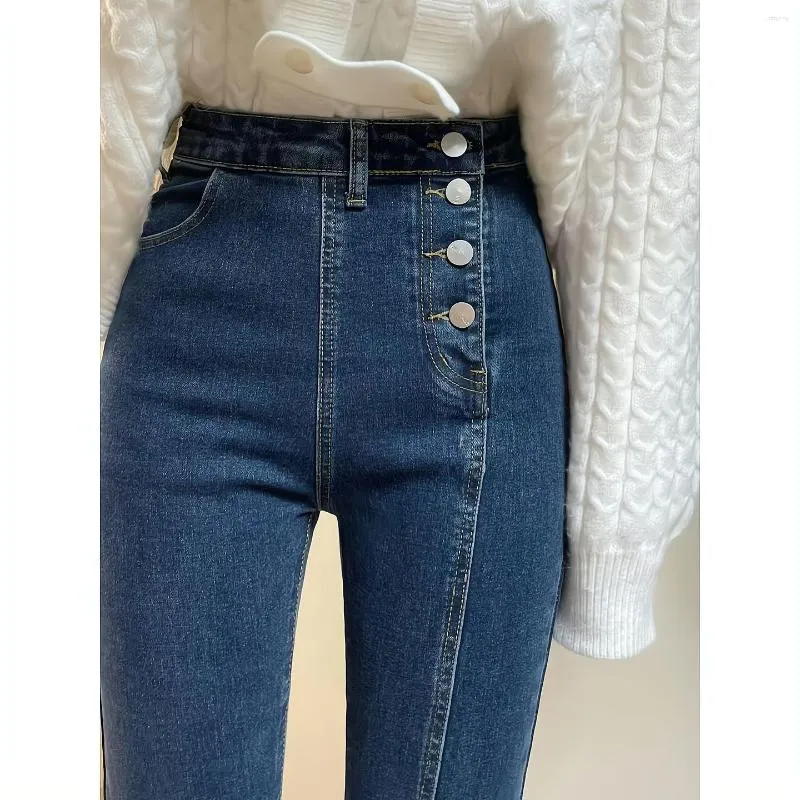 Damen-Jeans-Design für den Winter, hohe Taille, elastische Slim-Fit-Frauenhose, Y2k