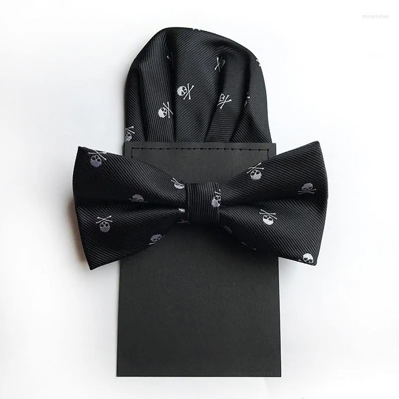 Bow Ties Shantou Druk krawat kwadratowy szalik 2 zestawy mody garnitur męski zestaw halloweenowych akcesoria do ręczników kieszonkowych