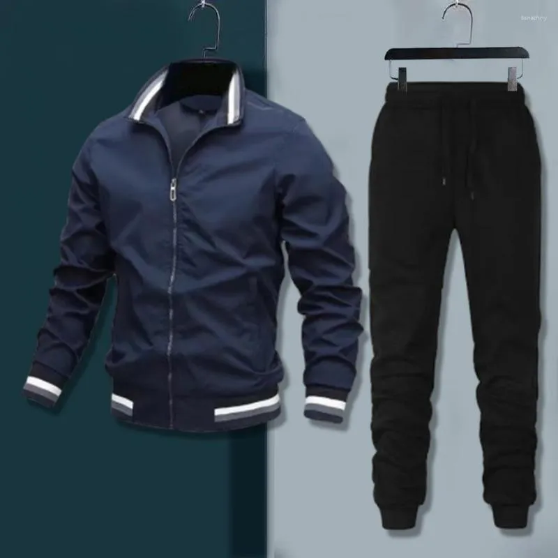 Herrspårar män passar avslappnad mode andas jacka sportkläder byxor vinter höstrock pojke jogger för hemskola utomhussporter