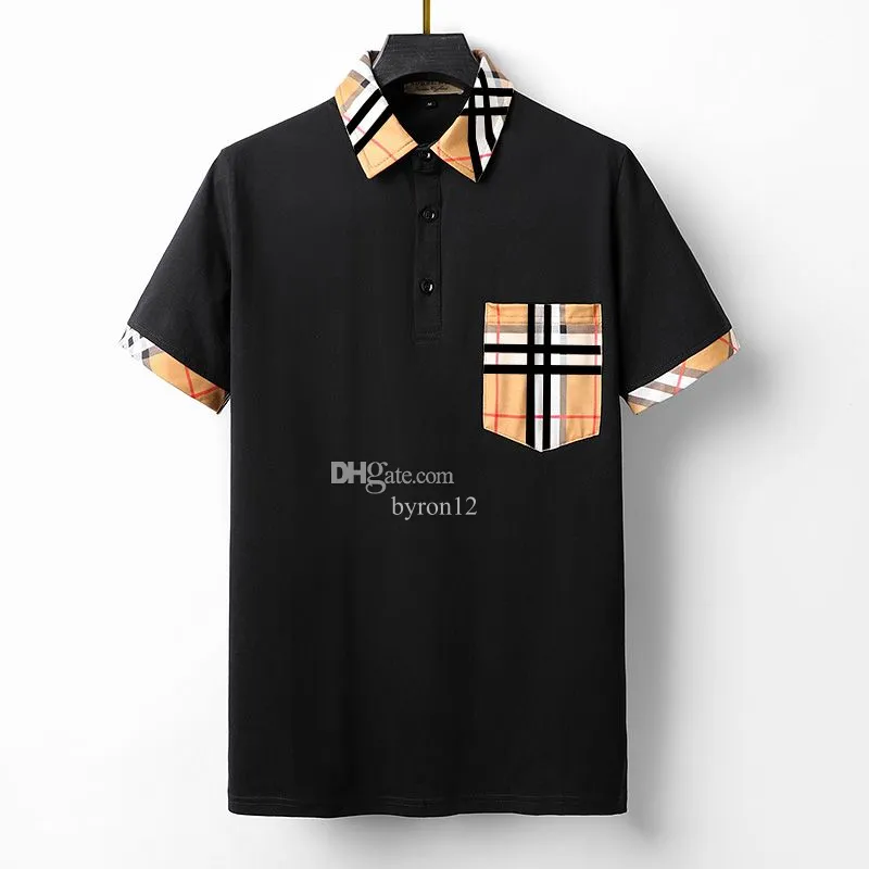 Polo da uomo di designT-shirt nera marrone scozzese 100% cotone stampato T-shirt da uomo di moda T-shirt casual di alta qualità T-shirt di lusso a maniche corte 3xl