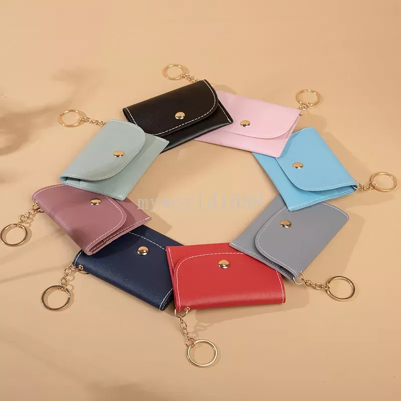 Porte-cartes multi-fentes pour femmes, porte-cartes de crédit Portable en cuir PU, Mini porte-monnaie, étui minimaliste, porte-cartes