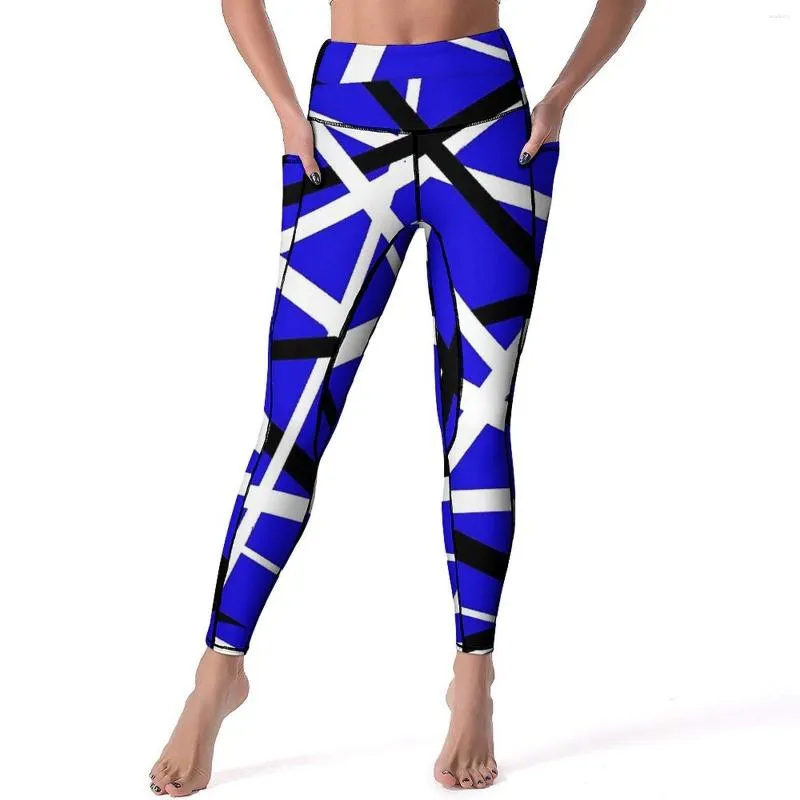 Active Pants Van Halen Leggings Fantastisk rock fitness yoga kvinnor hög midja grundläggande sportfickor stretch design benging