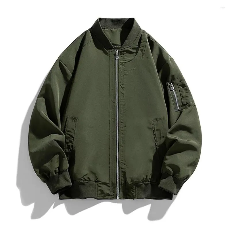 Giacche da uomo Giubbotto bomber da uomo verde militare pilota leggero autunno abbigliamento casual cappotti sottili