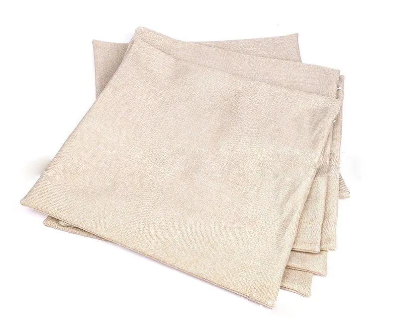 Sublimation Flaxen Linen Blank Pillow Case Cover Hot Transfer Printing