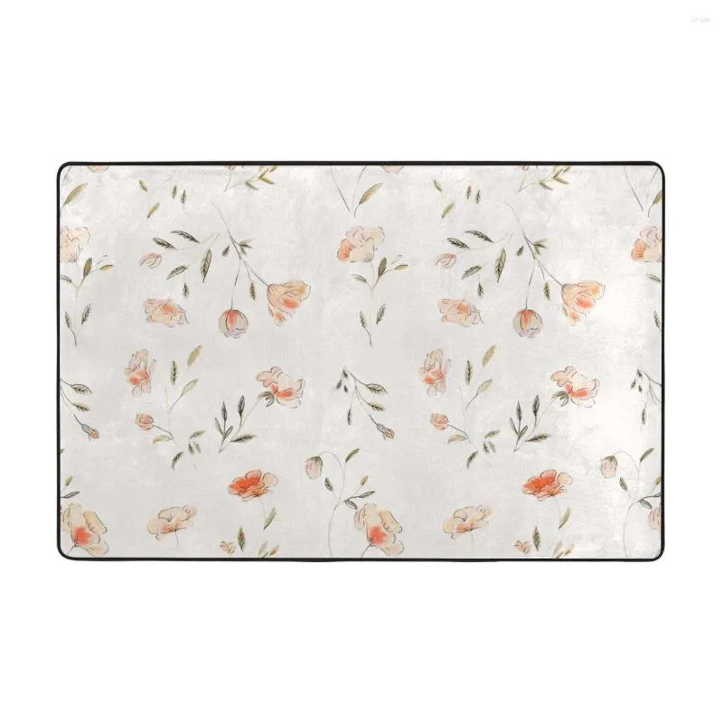 Tapis Aquarelle Motif Floral Paillasson Tapis Tapis Tapis Polyester Antidérapant Décor De Sol Bain Salle De Bain Cuisine Chambre 60x90