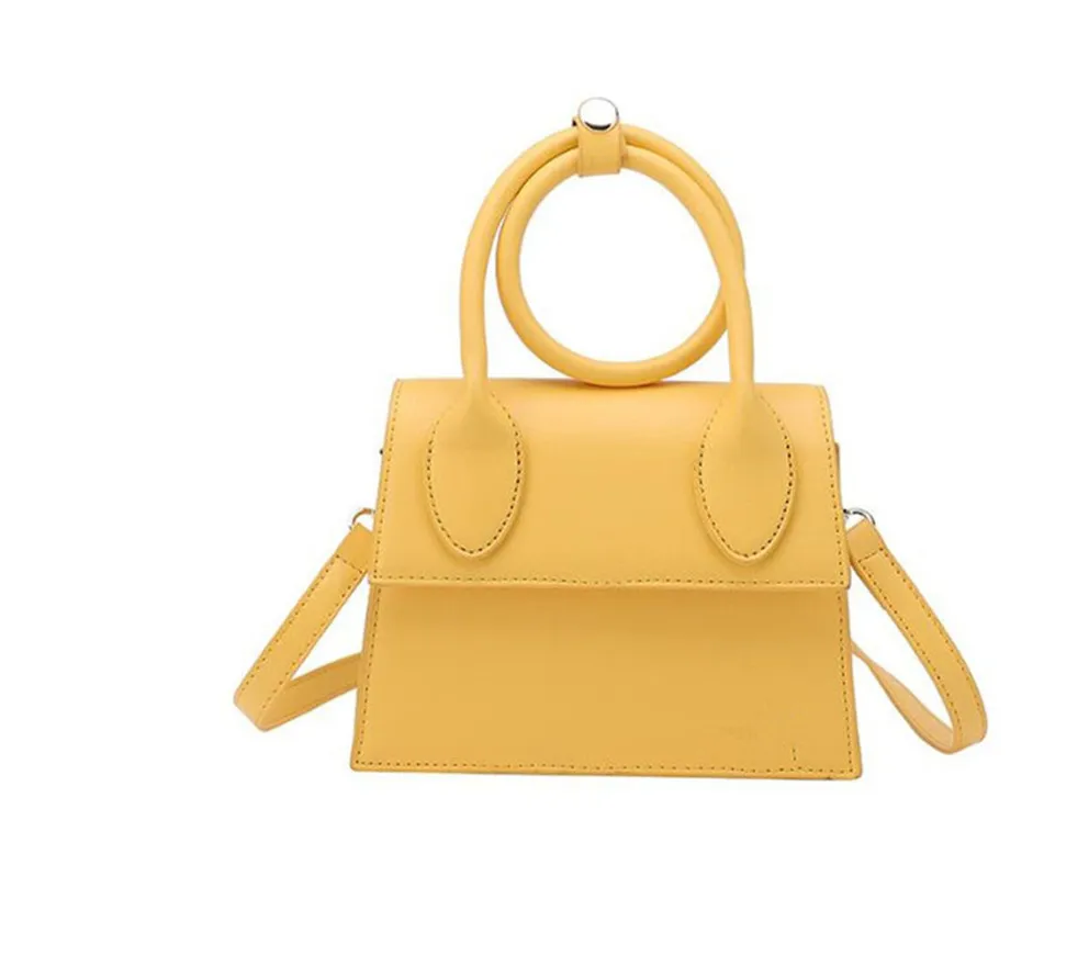 Luxury PU Leather Womens Blue Shoulder Bag With France Jacquemus