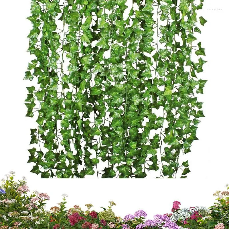 Decorative Flowers Fake Plants Overhang Faux Leaves Indoor Realistic Greenery Ivy Vine Decoration For Home Room Garden Wedding Outside