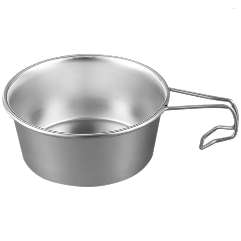 Set di stoviglie Insalatiera in acciaio inossidabile Tazza da campeggio Accessorio Ciotole Zuppa d'acqua 304 Riso Pieghevole Cottura Fornello da esterno