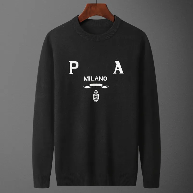 Designer Luxury Men's Crew Sweaters Pullovers Sticking tröja långärmad jumper mens kvinnor hösten casual mjuka varma hoppare toppar asiatisk storlek m-3xl svart grå