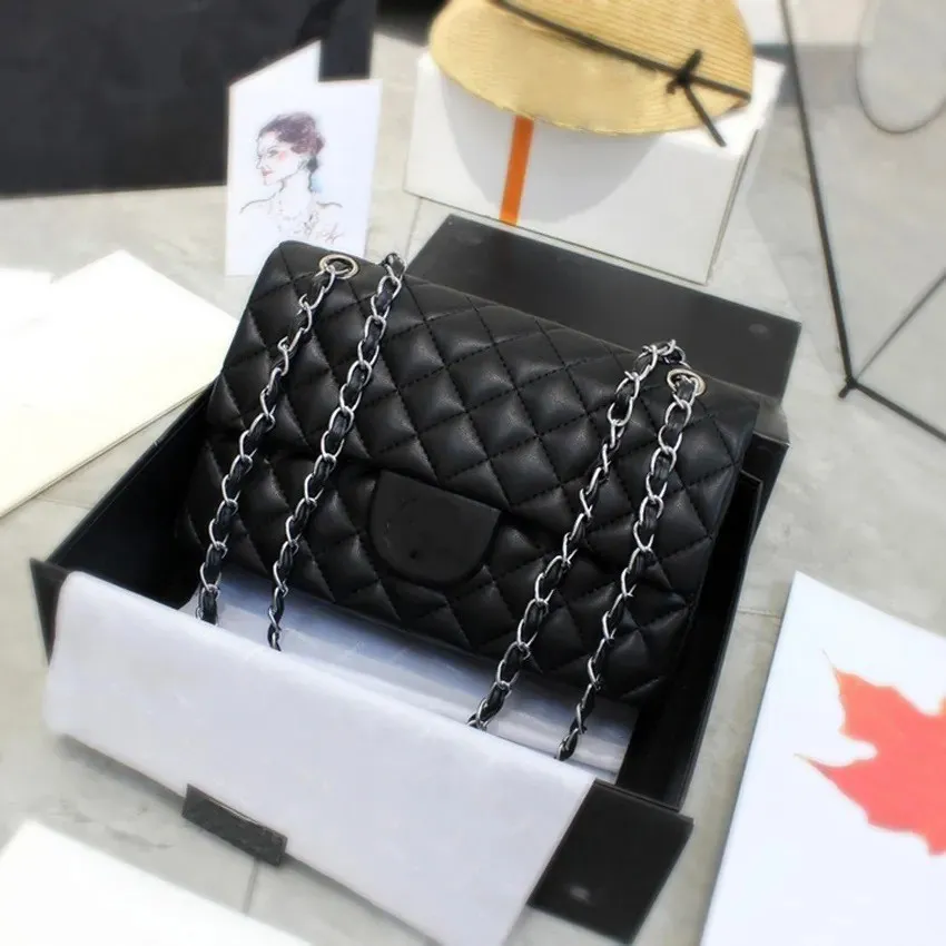 2024 Classic Plaid Flap CF Caviar Leather Shoulder Bag with Gold/Silver Chain & Double Letter Buckle 2024 Classic Plaid Flap CF Caviar Leather Shoulder Bag with Gold/Silver Chain & Double Letter Buckle