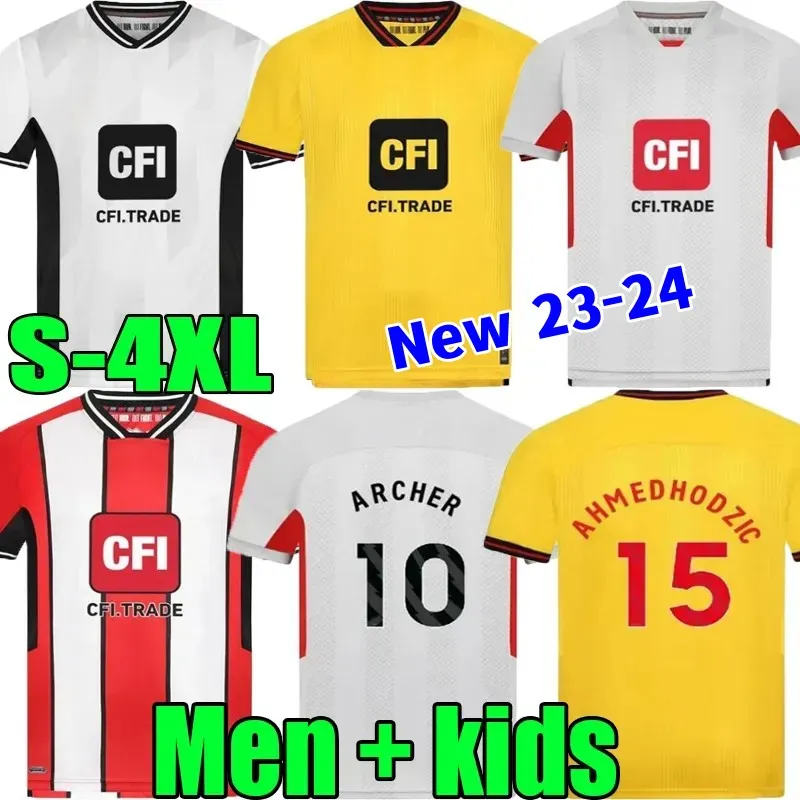 XXXL 4XL 23 24 SHEFFIELD Camisas de futebol 2023 Home Away Terceiro GK Promoção Sander Berge UNITED John Egan Rhian Brewster Anel Ahmedhodzic Oliver Homens Camisas de futebol