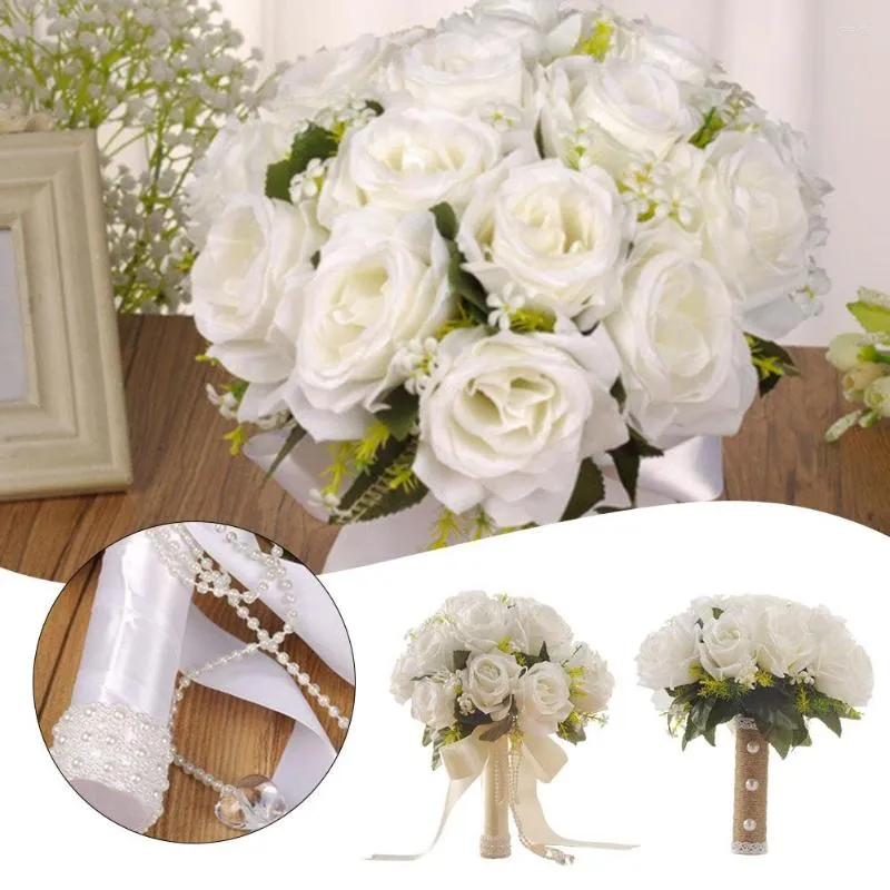Fleurs décoratives Bouquet de mariée mariage fleur artificielle décoration haut de gamme décorations pour la maison