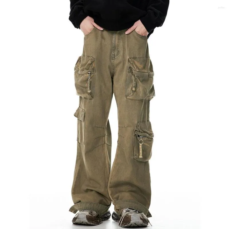 Mens Vintage Cargo Jeans - High Street Hip Hop Style, 3D Multi
