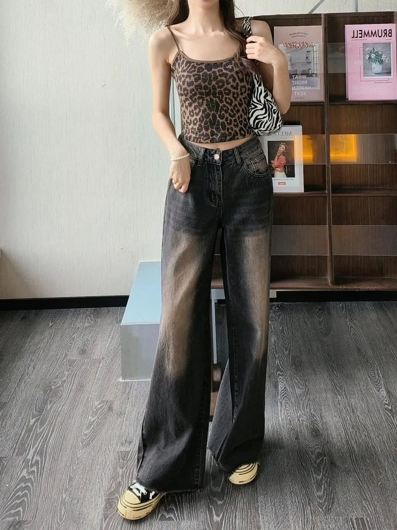 REDDACHiC Tall Girl Friendly Grunge Y2k Women's Jeans Solid Black