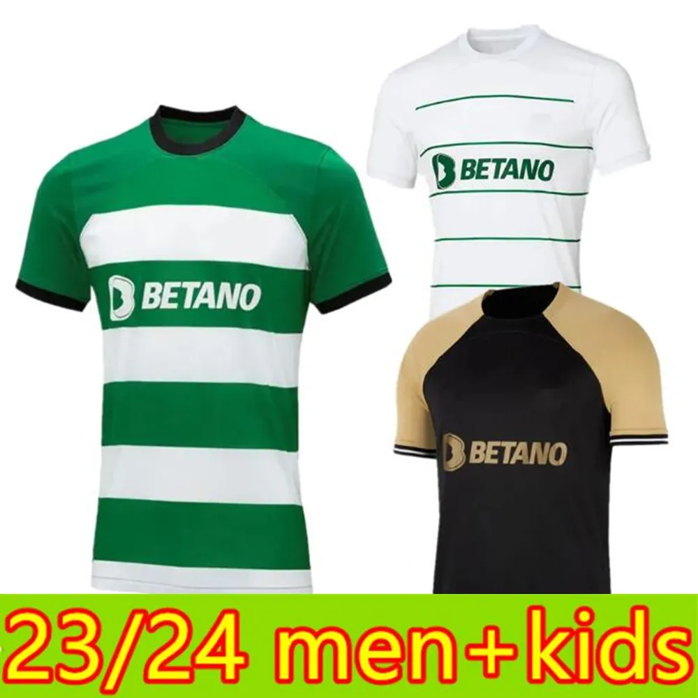 2023 24 Homens Crianças Sporting CP Lisboa Futebol Jerseys Lisboa Jovane Sarabia Vietto Coates Acuna Home Away Camisa de Futebol