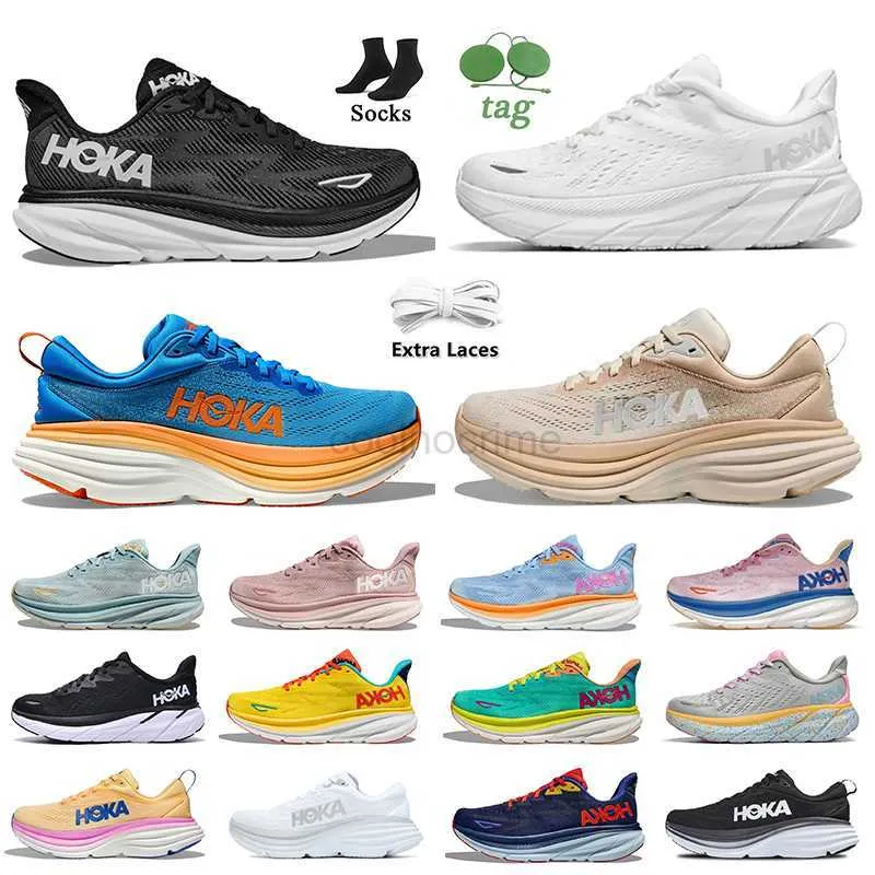 Hoka One Clifton 9 8 Hokas Running Shoes Bondi 8 White Black Coastal Sky Pritice Orange Sponting Rand Hoy Pink on Cloud Sneakers Women Men Outdoor Showging Trainers