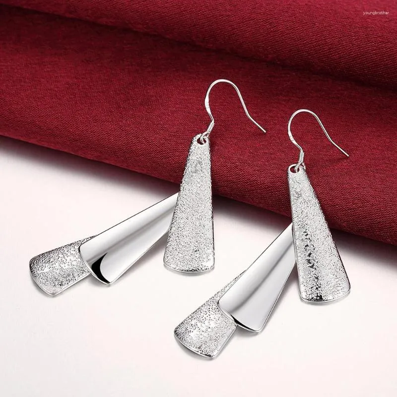Dangle Earrings 925 Sterling Silver Beautiful Geometry Long Earings for Luxury Fashion Party WeddingAccessories Jewelry Christm