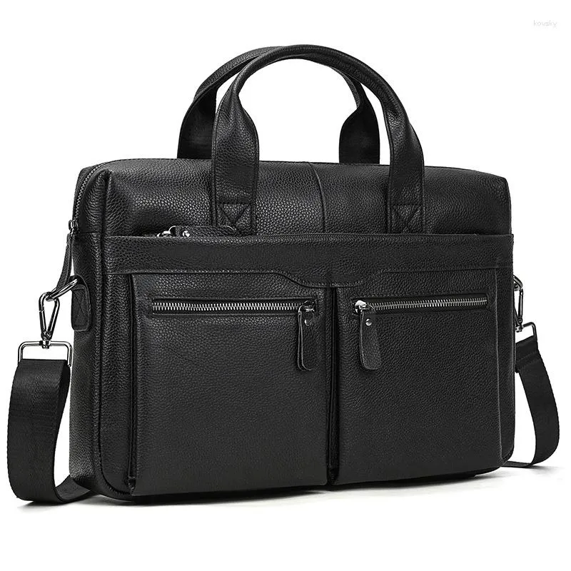 Briefcases Sbirds Fashion Black Leather Briefcase For Men Male Genuine Men's Laptop Bag Handbags Work Totes Korean Style