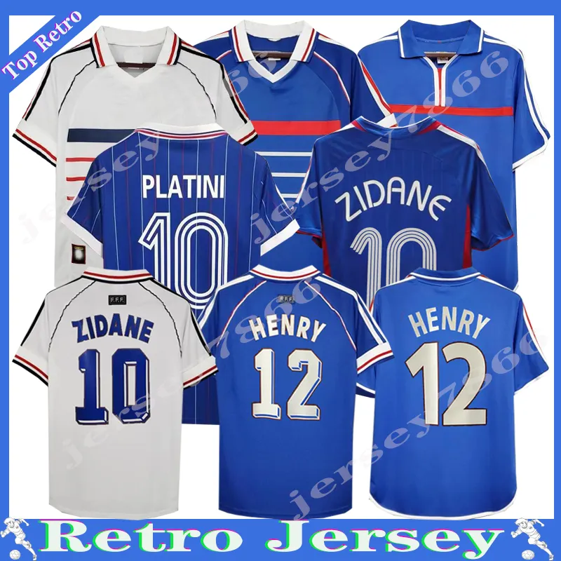 1998 FRS Retro ZIDANE Fußballtrikots HENRY Ribery MAILLOT DE FOOT Uniformen Fußball 82 84 96 00 02 04 06 Hommes Fußballuniform