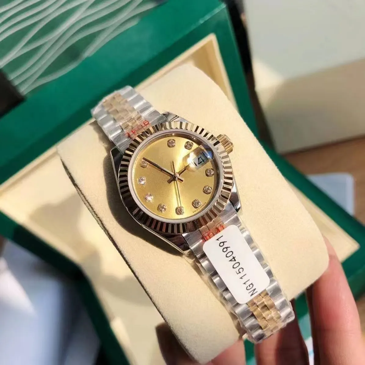 Funções de relógio de luxo com caixa original senhora diamantes relógio mulheres relógios datejust 31mm mulheres relógio dia dateday menina safira vidro relógio de pulso 2023