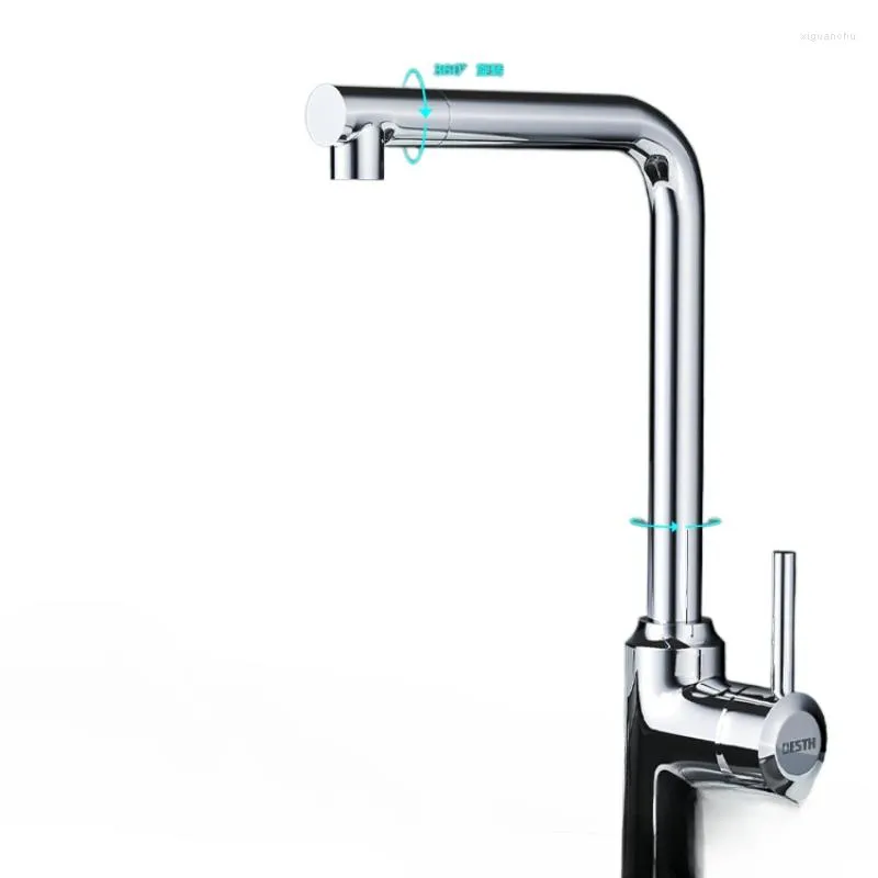 Kitchen Faucets All Copper Antibacterial Faucet And Cold Household Sink Dishwashing Basin Rotating Anti Splash Water