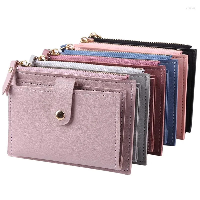 Portefeuilles voor dames Luxe design portemonnee Mode portemonnees Effen schattig klein PU meisje clutch portemonnee tassen