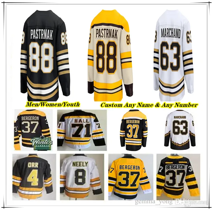 Boston Centennial Hockey Jersey David Pastnakak Patrice Bergeron Brad Marchand Pavel Zacha Hampus Lindholm Charlie McAvoy Jake Debrusk Milan Linus Ullmark