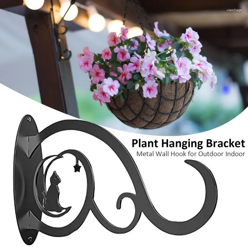 Iron Wall Mount Plant Bracket With Hooks And Metal Lanterns For Bird Feeders  And Planters From Xiaochage, $12.28