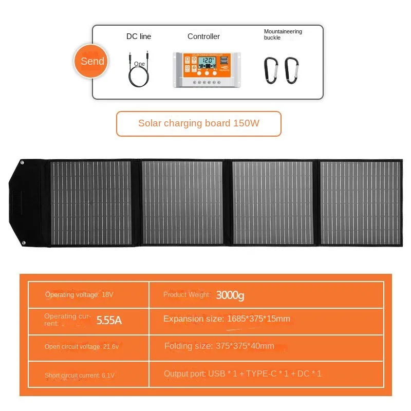 Rophie 60W Faltbares Solarpanel – Tragbar, Monokristallin, Mit USB/Type-C/DC, IP67, Für Powerstation & Outdoor
