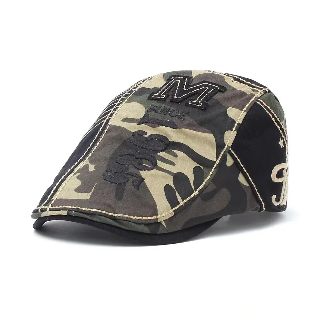 Berets Jamont Camouflage Beret Damski Chapeu Masculino Sports Fishing Baret Dames Muts Octagonal Designer Camo Hat