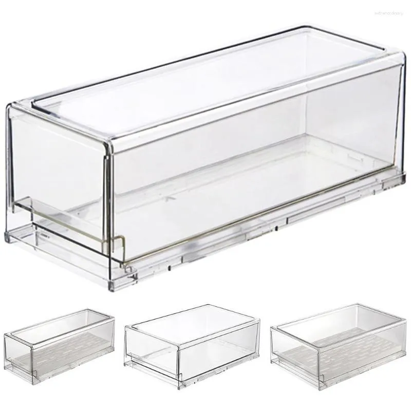 Kök förvaring staplbart kylskåp kylskåp bin pp polypropylen lådor design rektangel