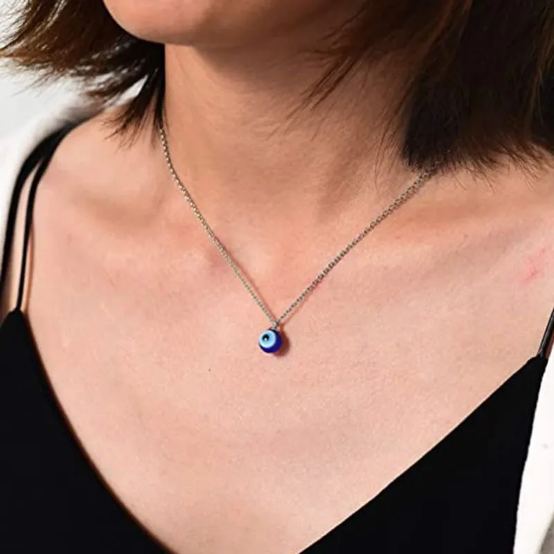 Evil Eye Necklace Lucky Blue Eyes Pendant Necklaces for Women Men Fashion Jewelry