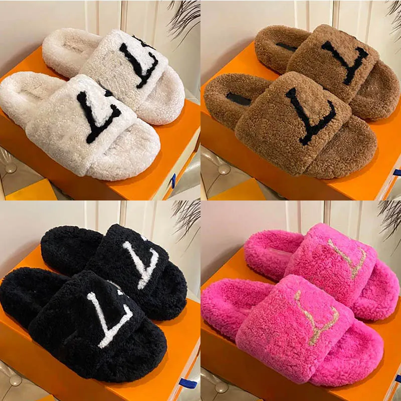 Top Paseo Comfort Luxury Designer Slides Women Slides For Men Women Furry Fluffy Wool Rubber Slipers Designers SeniorVshop Warm Tlipper Fur Slippers 35-42