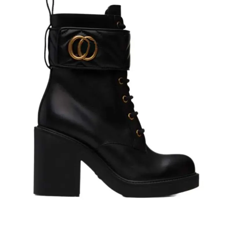 Designer Ankle Boots: Leather High Heeled Combat Booties Womens