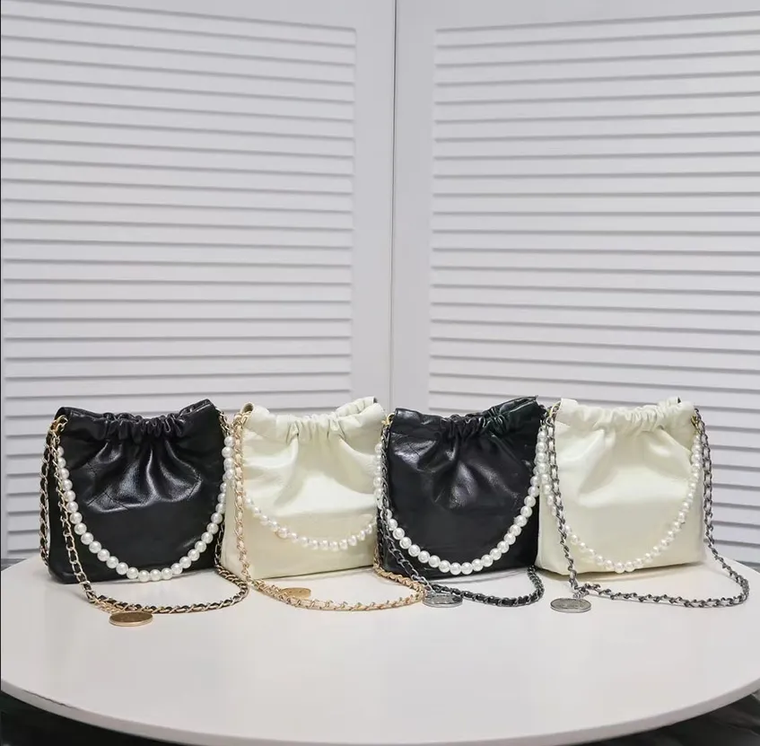 Chain Shoulder Bag Designer Bucket Bag CC Letter Genuine Leather Drawstring Handbag Gold or Silver Chain Travel Tote Fashion Travel Bag Luxury Bag Brands Shopping