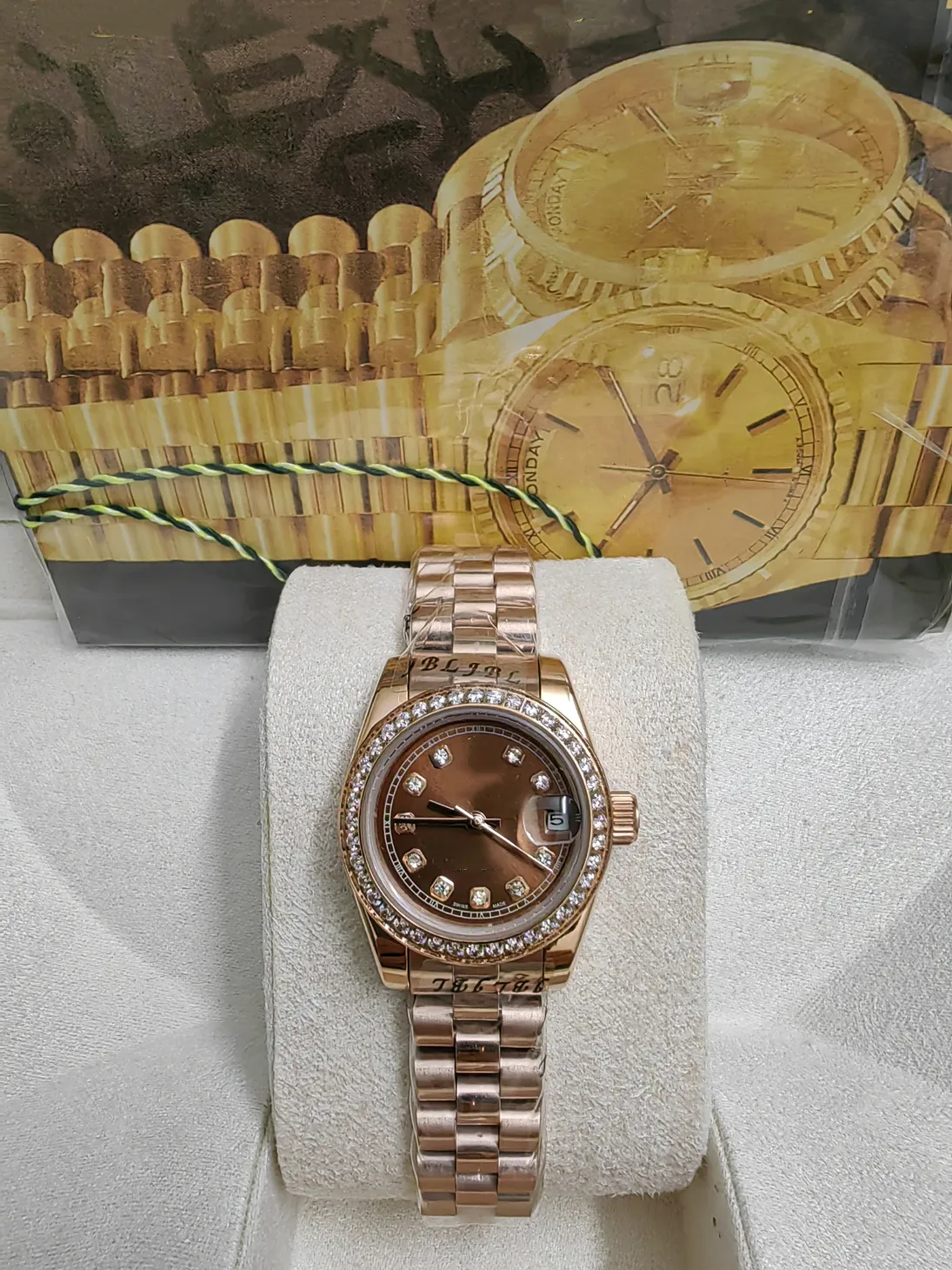 Orijinal Box ile Lüks Saat Rolleri Lady Diamonds Watch Women Watchs Datejust 26mm Kadınlar Günü İzle Dateday Girl Sapphire Cam Bilek saati 77