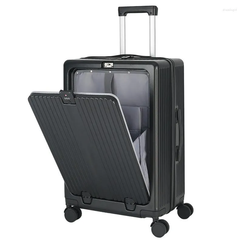 Multifunctional Front Open 26 Inch Luggage With Cup Holder 20 Inch Suitcase  For Men, Boarding Travel Case Trunk With One Button Capacity From  Dressingirl, $139.56