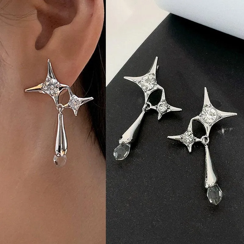 Dangle Earrings Water Droplets Hoop For Women 2023 Trend Fashion Korean Style Cross Men Grunge Jewelry Wholesale