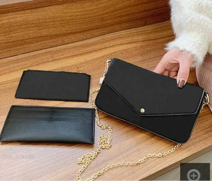 Bolsas femininas 3pcs/citando bolsas de embreagem de moda designer gravação em relevo Felicie ombro pacote de cartão